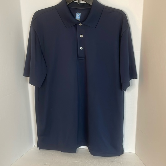 PGA Tour navy blue  golf shirt with air flux Men’s size L - Picture 1 of 10